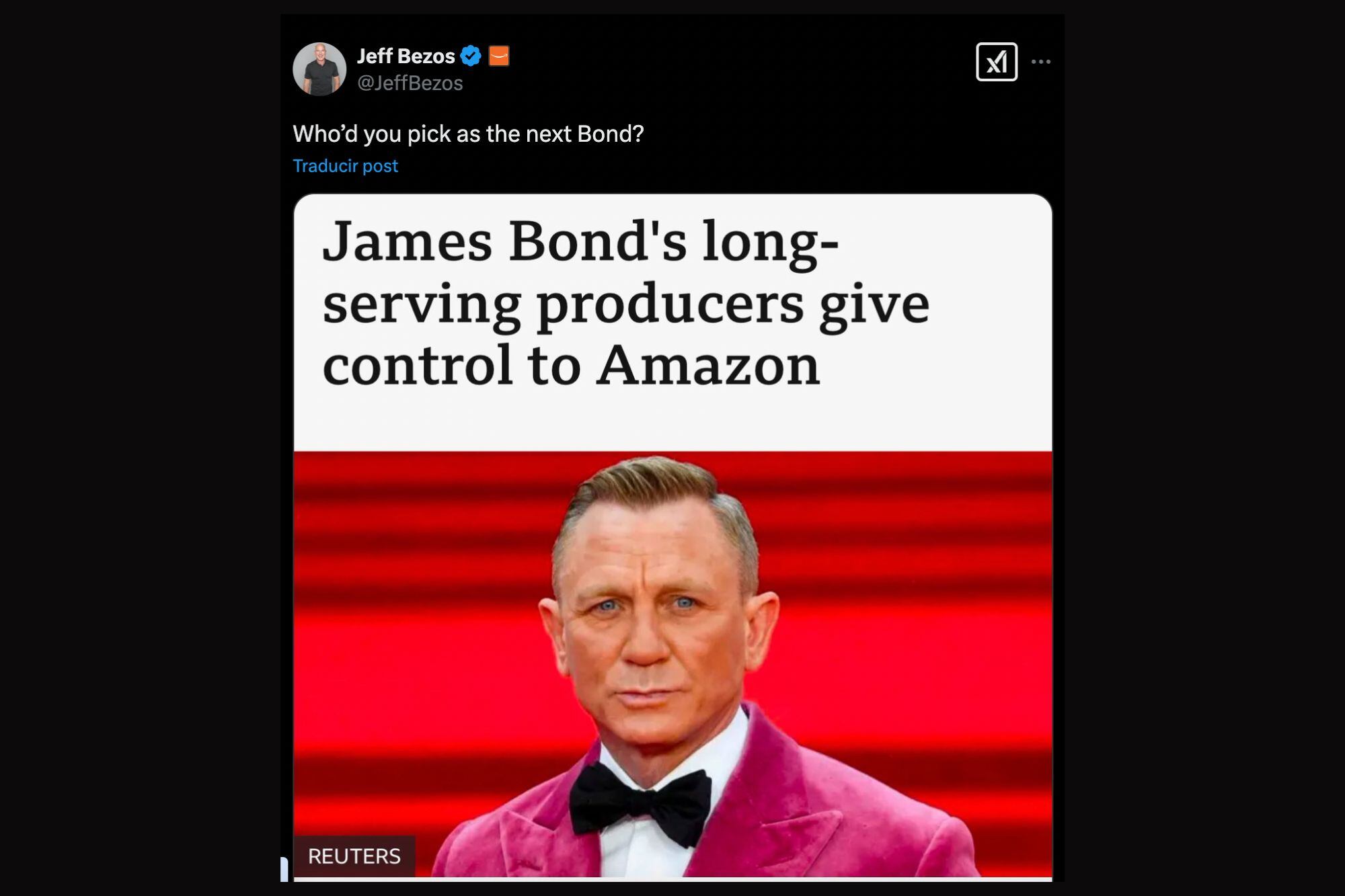 La pregunta de Jeff Bezos a todos los fanáticos de 007, tras el paso a Amazon
