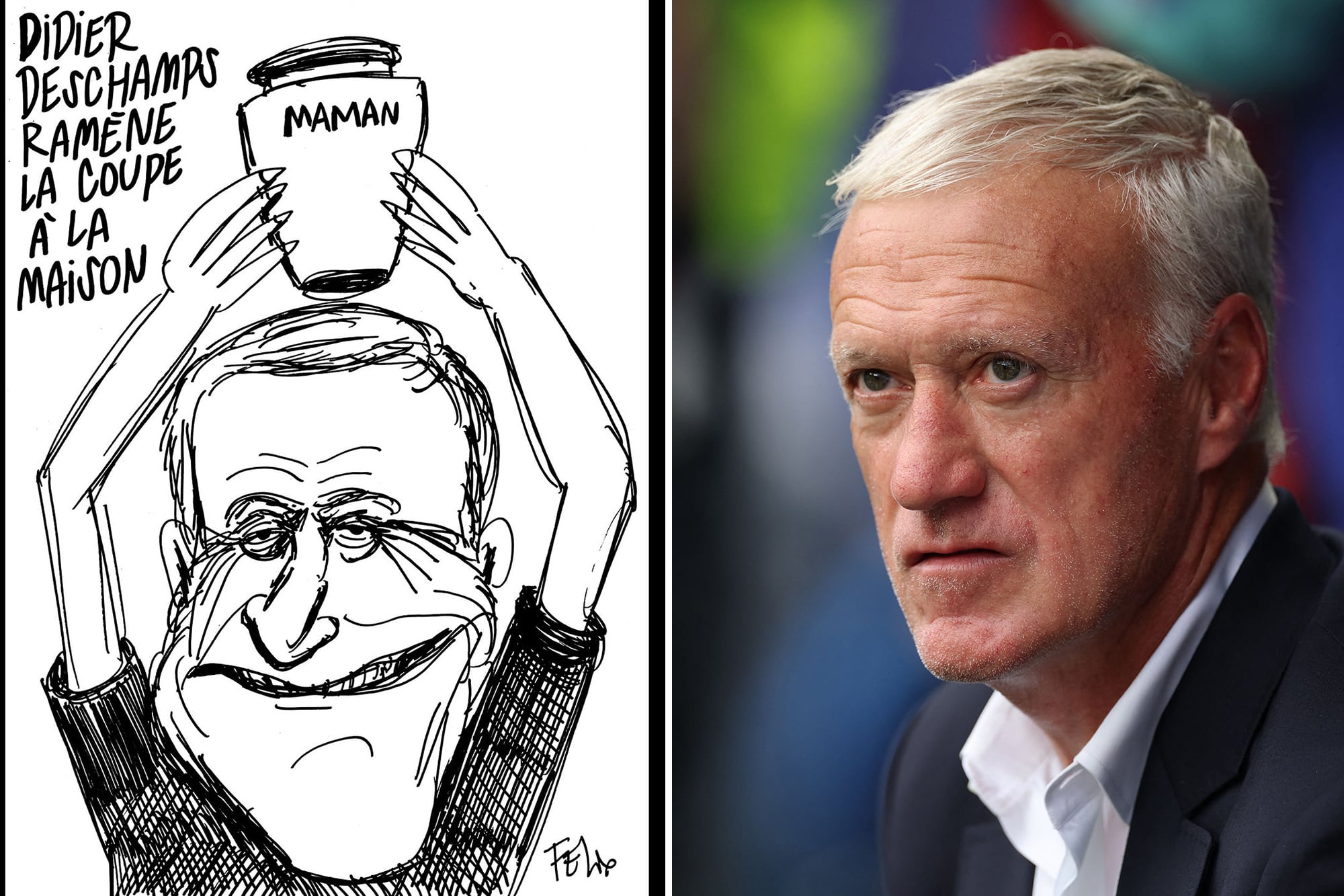 Indignación en Francia por una caricatura de Charlie Hebdo sobre Didier Deschamps y la muerte de su madre.