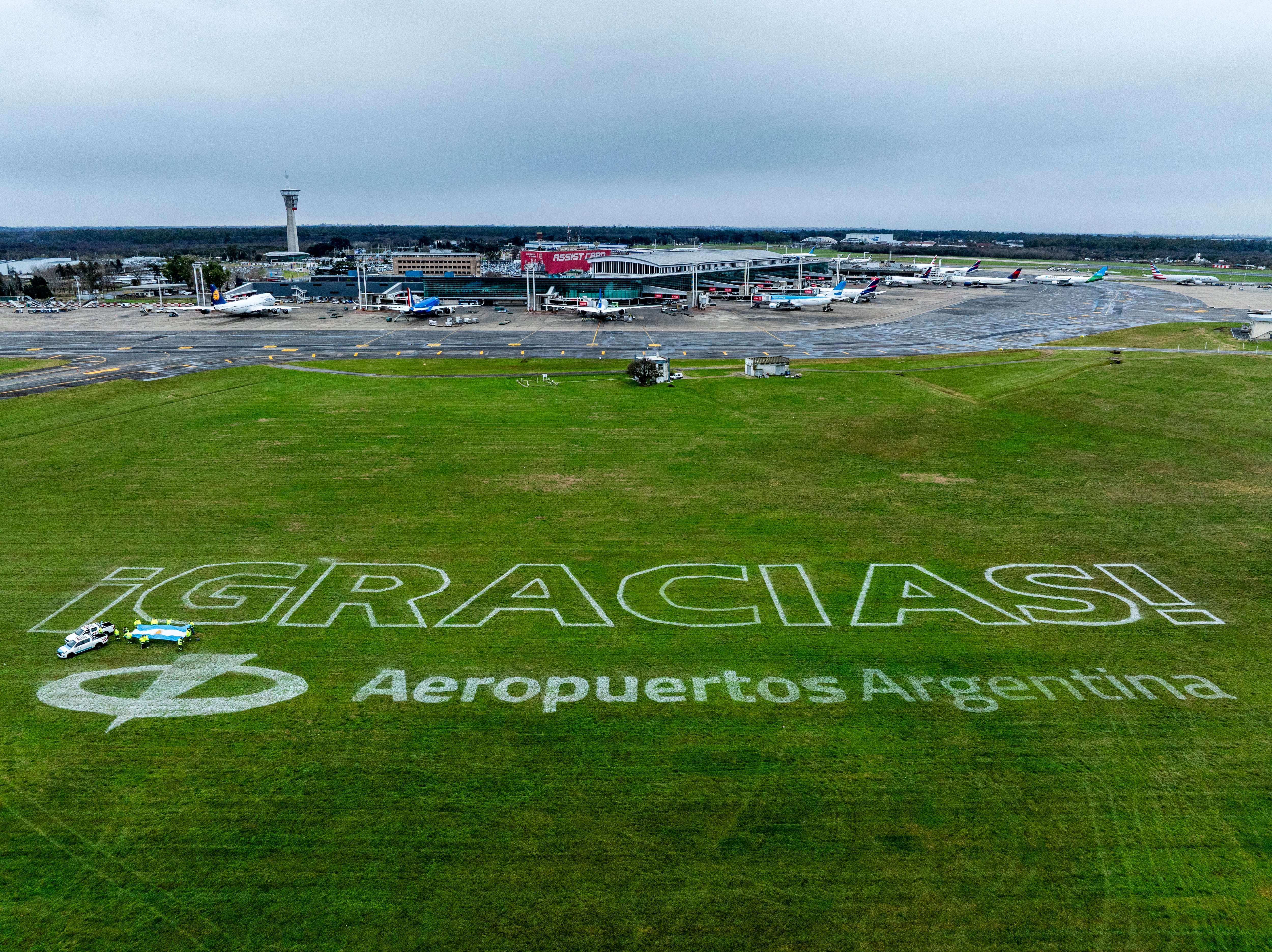 El mensaje que preparó Aeropuertos Argentina para recibir a la selección argentina en Ezeiza