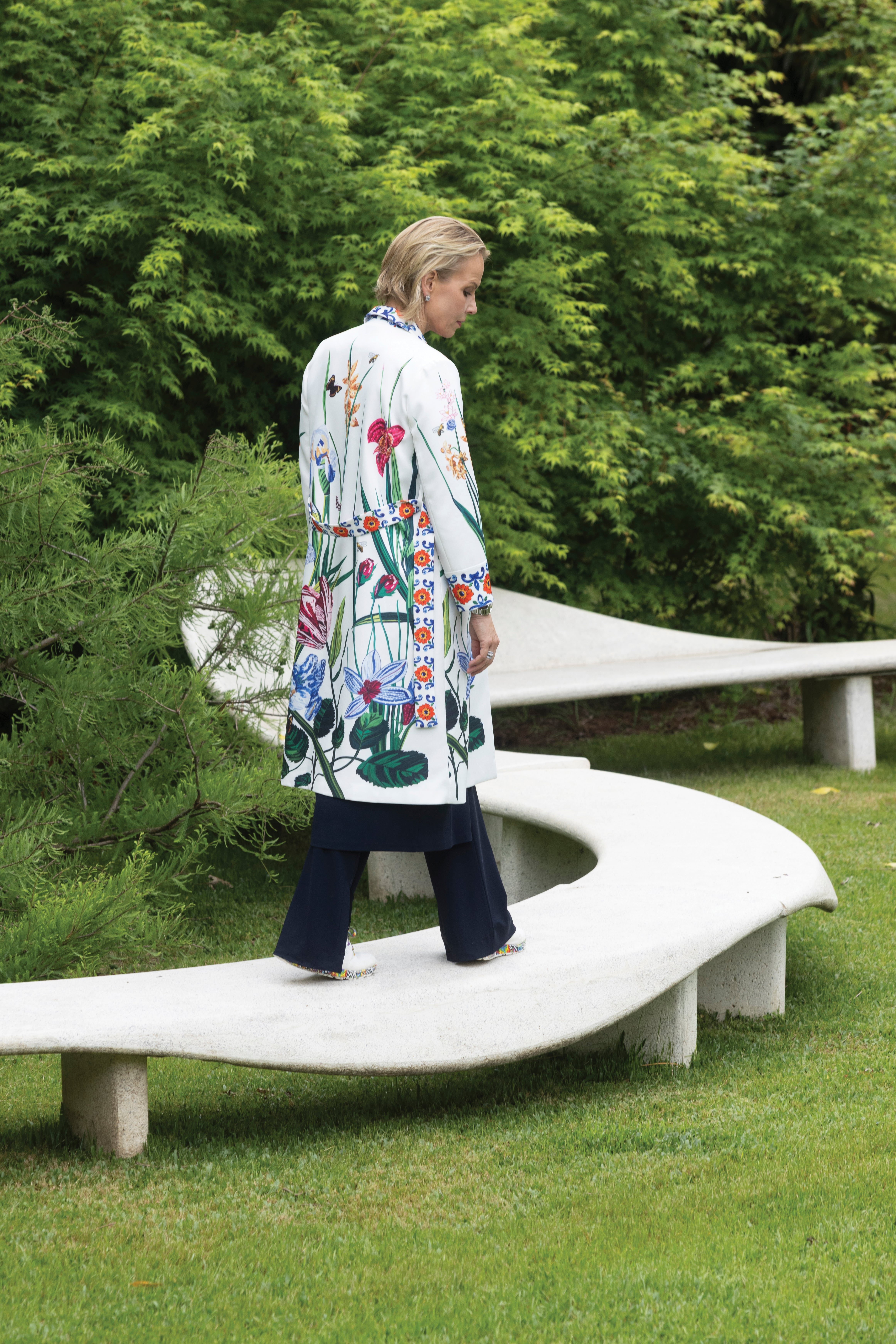 La mezzosoprano letona, en el Banco óseo, una obra de Durban Precast, en la Isla El Descanso.