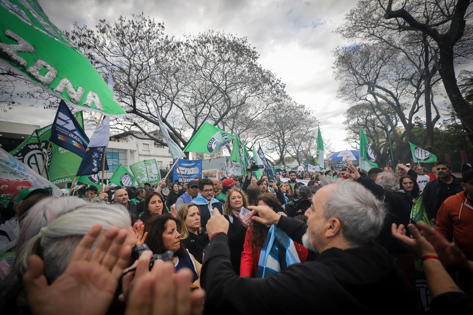 El sindicato reclamó frente a la Quinta de Olivos, con Aguiar a la cabeza
