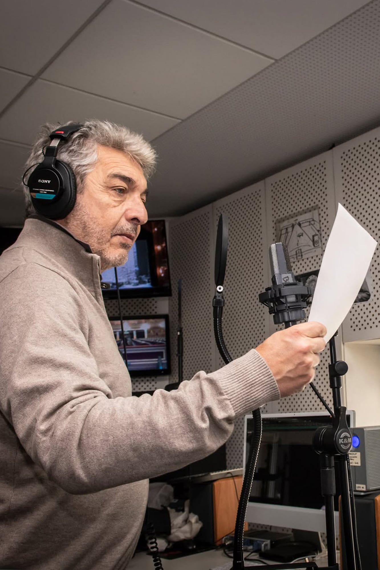 En los estudios del Teatro Colón, Darín grabó fragmentos de