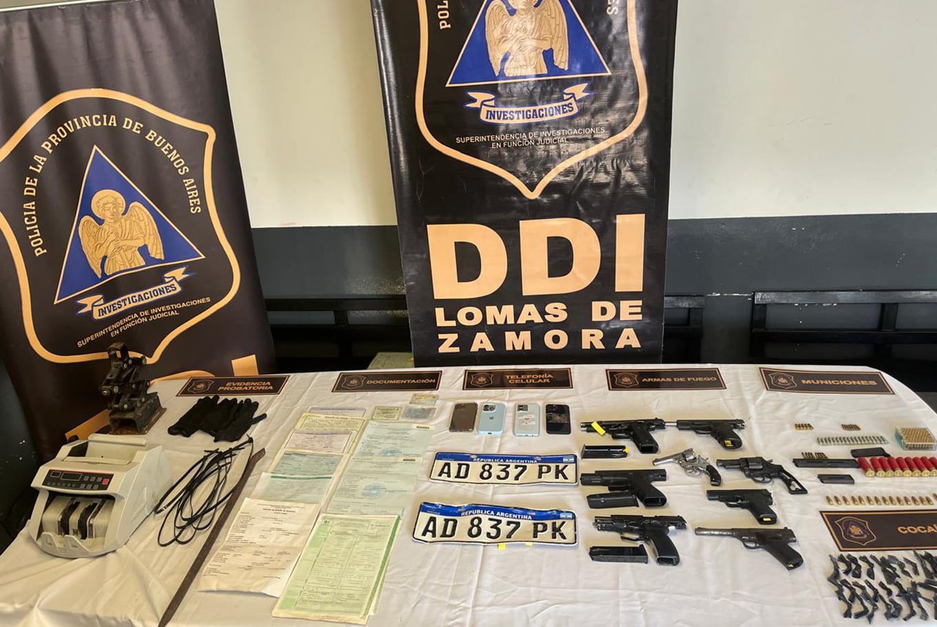 Las armas secuestradas por el personal policial