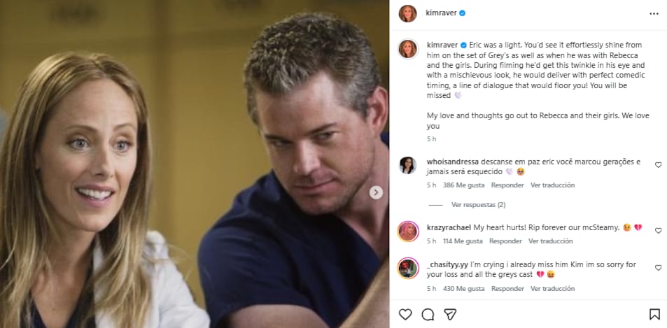 Kim Raver le dedicó unas sentidas palabras a Eric Dane (Foto: Instagram)