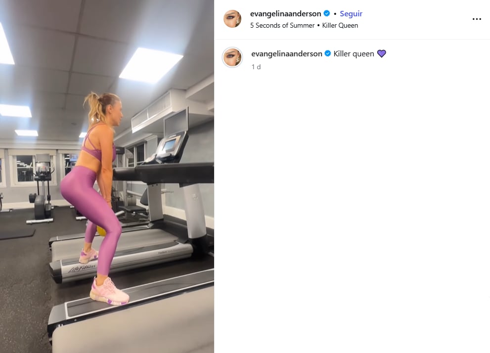 Evangelina Anderson sorprendió con un estricto entrenamiento (Foto: Captura Instagram/@evangelinaanderson)