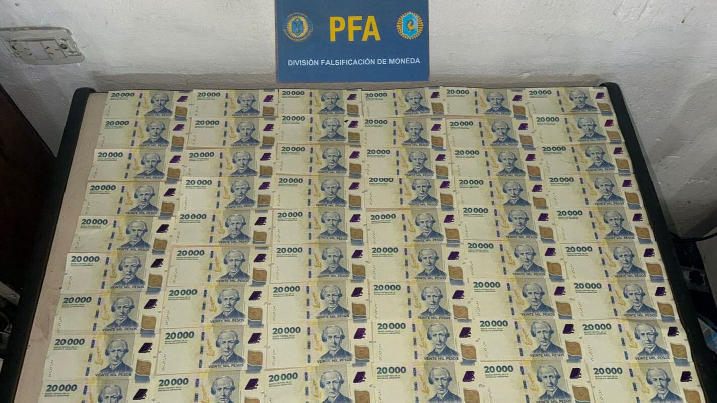 Billetes de $20.000, la pista que puso al descubierto una banda que falsificaba dólares y pesos