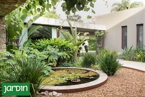 Un jardín con estilo tropical, espacios integrados y accesibilidad para personas con movilidad reducida