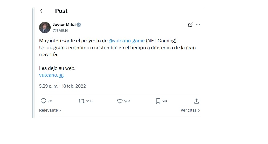 El tuit promocional que ya no existe