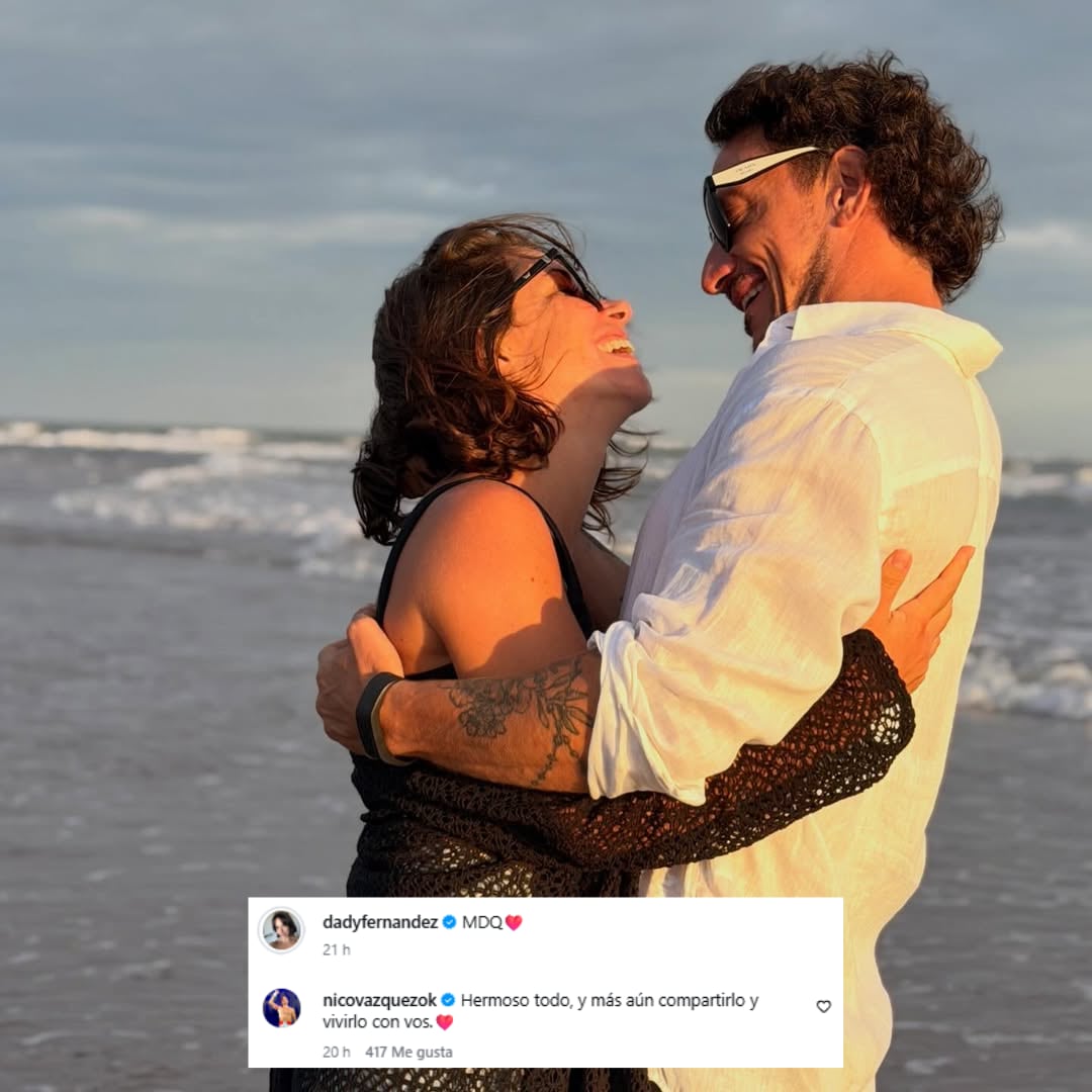 Fernández y Vázquez se mostaron enamorados en Mar del Plata (Foto: Instagram @dadyfernandez)