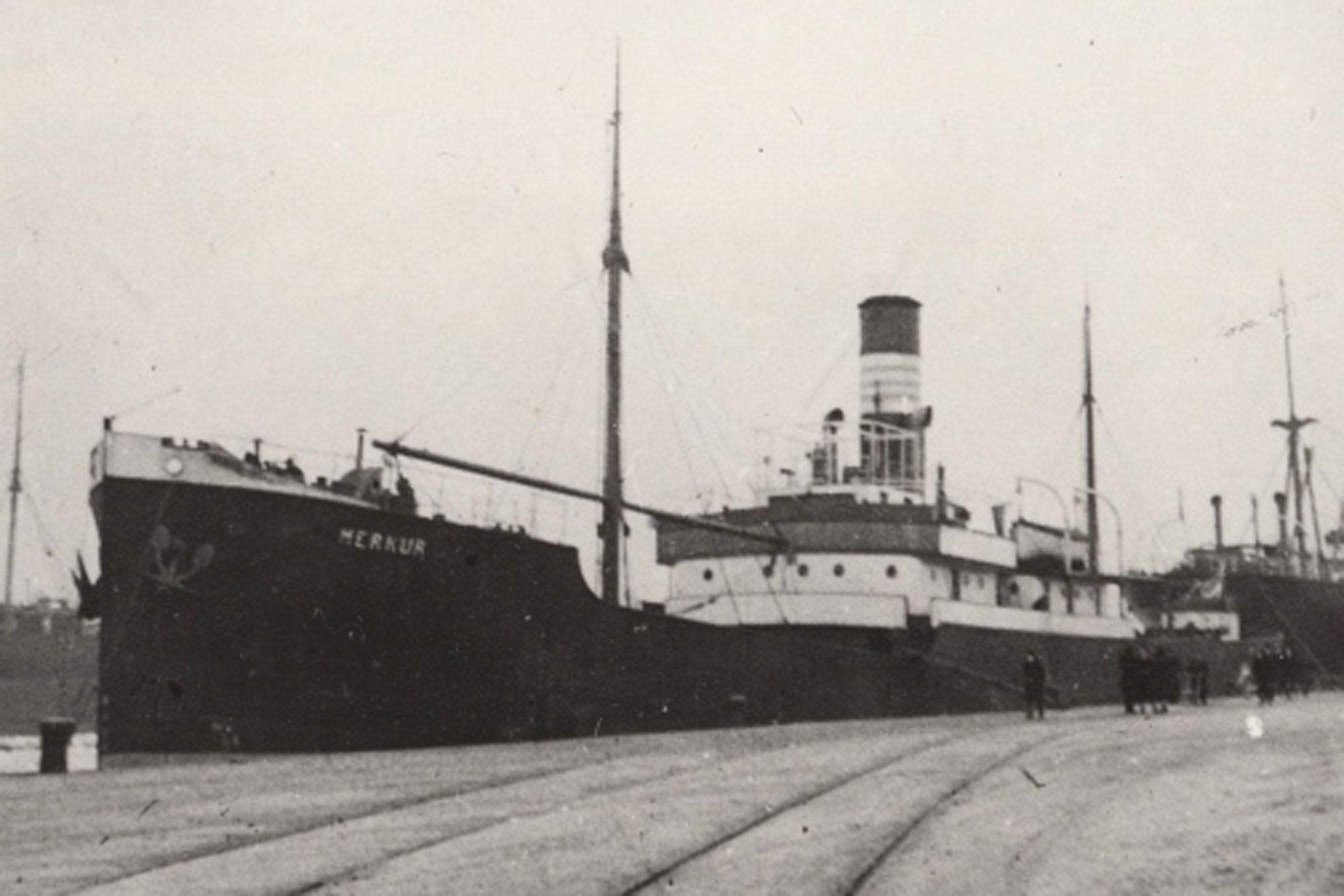 El buque mercante Merkur, uno de los barcos hundidos por Scheringer