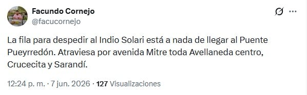 El reporte de los fanáticos que se encuentran ubicados en las largas filas