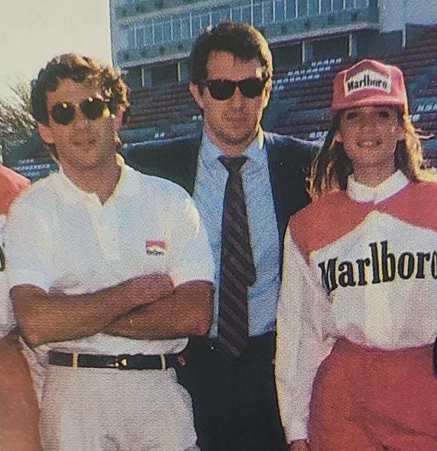 Mc Gough con Ayrton Senna en el Autódromo de Buenos Aires, 1993