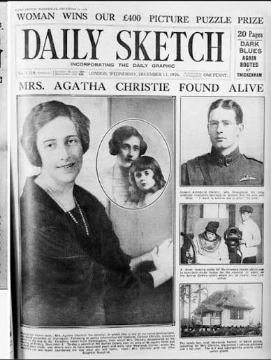 La desaparición de Agatha fue seguida por todos los medios británicos