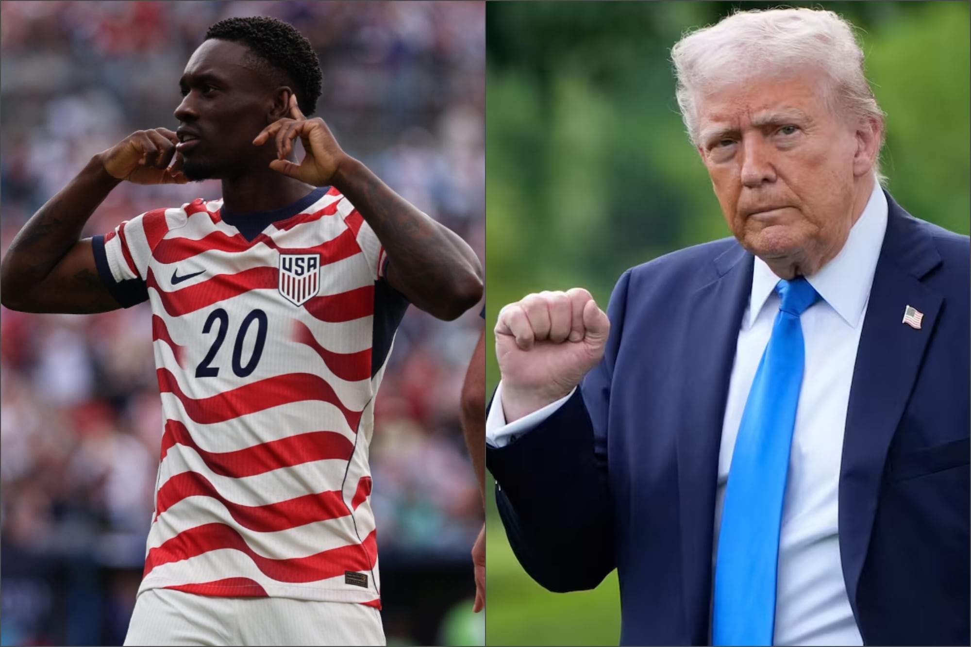 El goleador de EE.UU. recibió una tarjeta roja contra Bosnia, pero el llamado de Trump consiguió que suspendieran la sanción