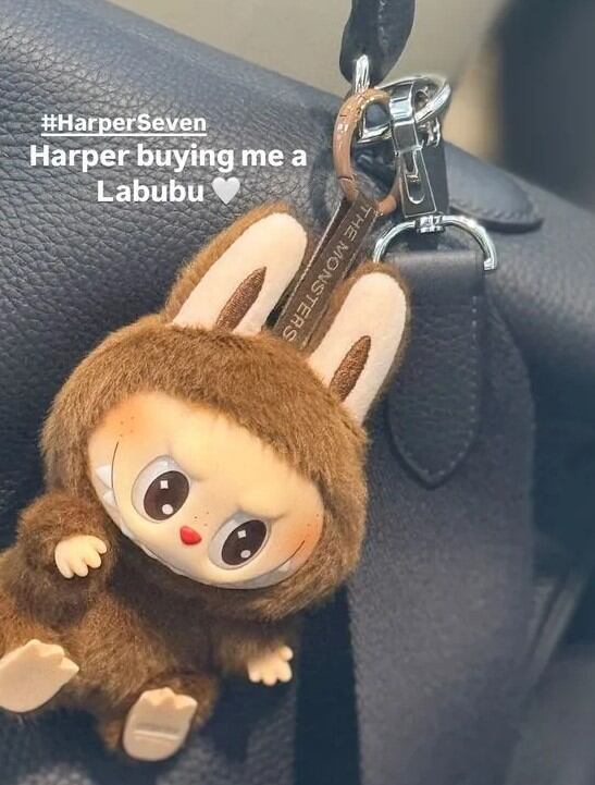 David Beckham exhibió su Labubu