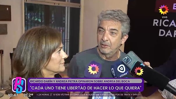 Andrea Pietra y Ricardo Darín opinaron sobre el ingreso de Andrea del Boca a Gran Hermano (Foto: captura / eltrece)