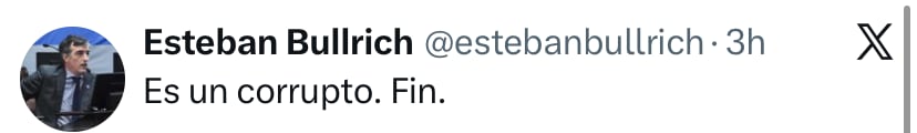 La publicación de Esteban Bullrich