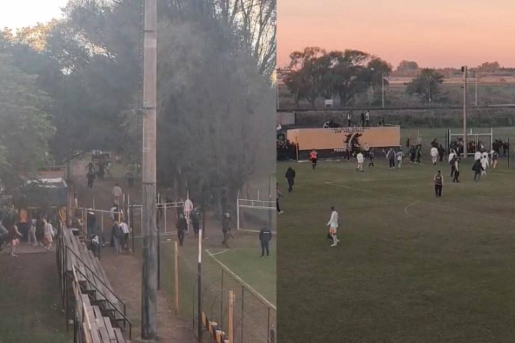 Serios incidentes en un partido: hinchas y futbolistas se enfrentaron dentro y fuera de la cancha