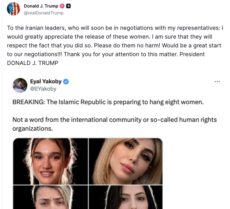 El posteo de Donald Trump en su red social, Truth Social