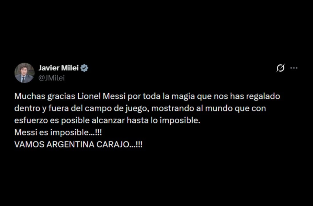 El jefe de Estado le dedicó unas sentidas palabras al capitán de la selección, que jugará su último partido con la camiseta del conjunto nacional ante Benín, desde las 20 y en el Monumental