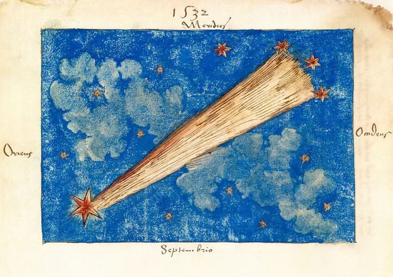 El Gran Cometa de 1532 que fue observado durante 119 días. Al estudiar sus movimientos en el cielo, Halley concluyó éste y otro de 1661 eran el mismo cometa