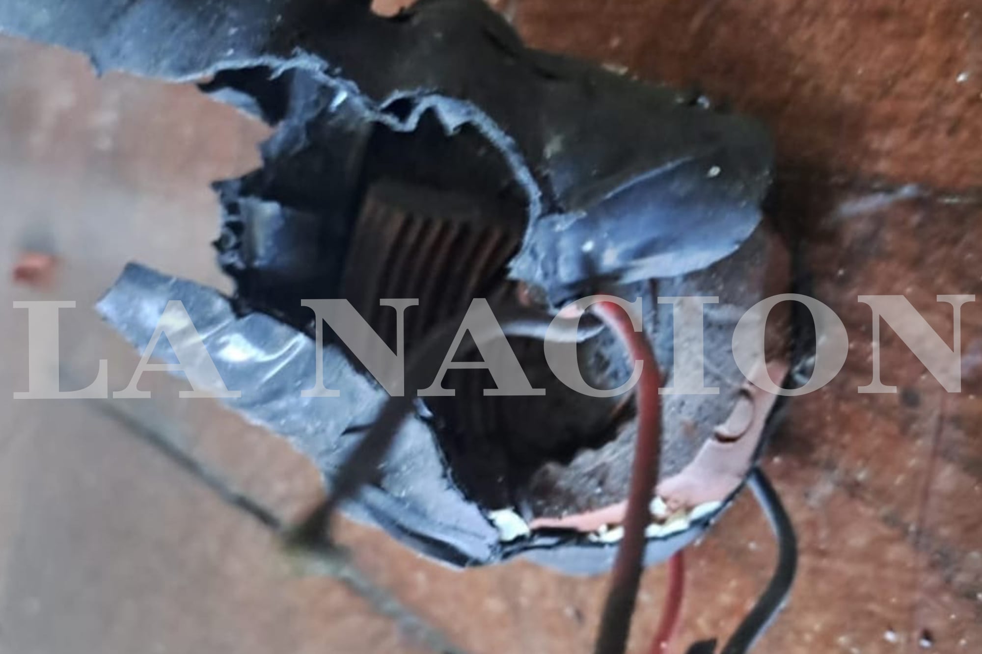 Parte de la bomba que explotó