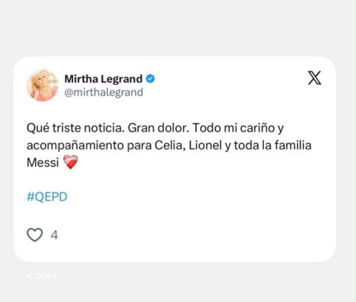 Mirtha despidió a Jorge Messi