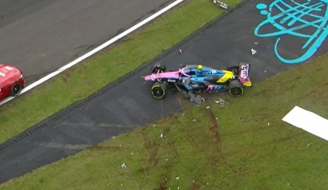 Franco Colapinto se despistó y quedó fuera de la carrera sprint en Interlagos: así fue el fuerte golpe con su Alpine