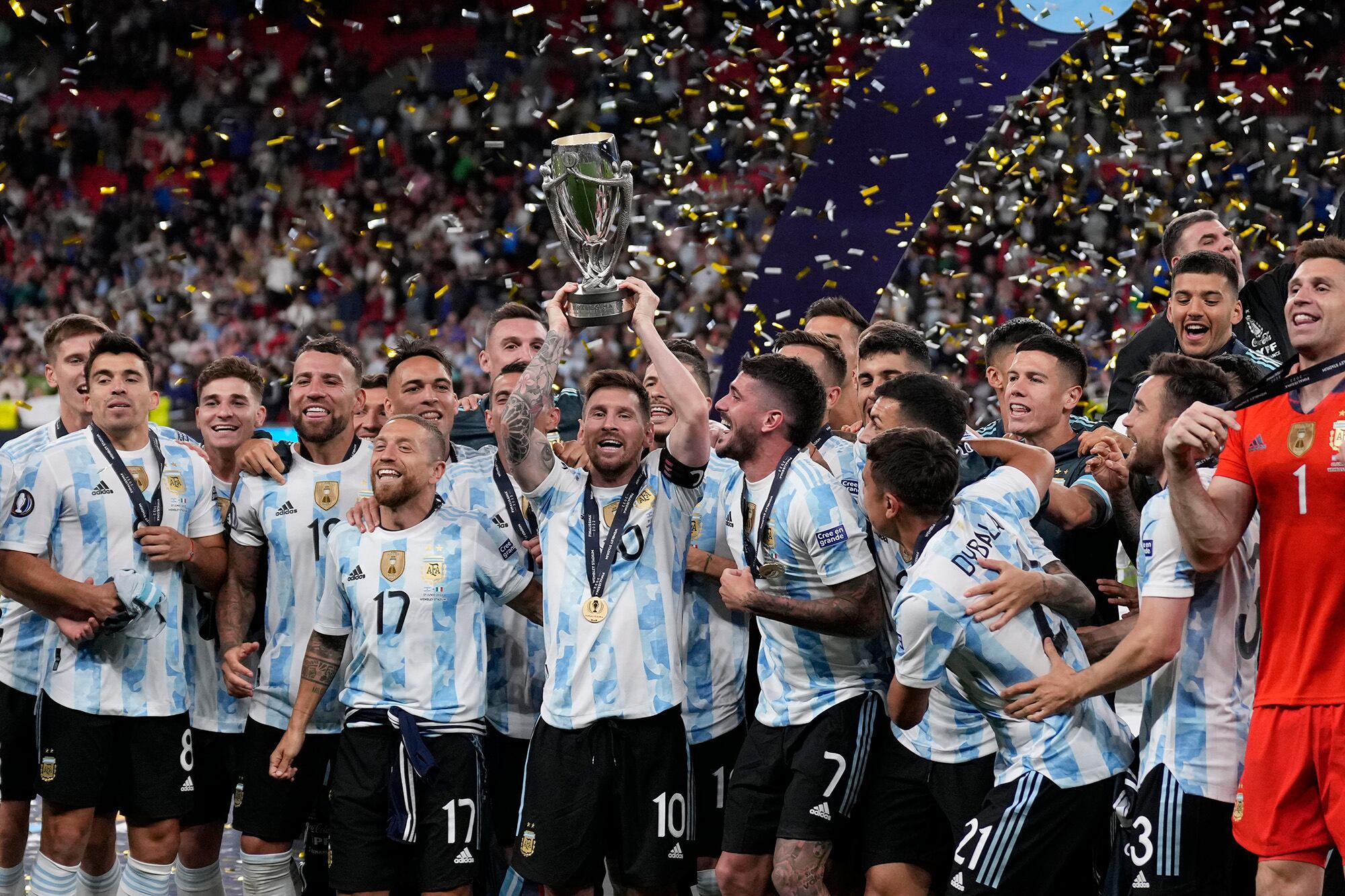 En la primera edición de la denominada Finalissima la selección argentina le ganó a Italia 3 a 0 en Wembley