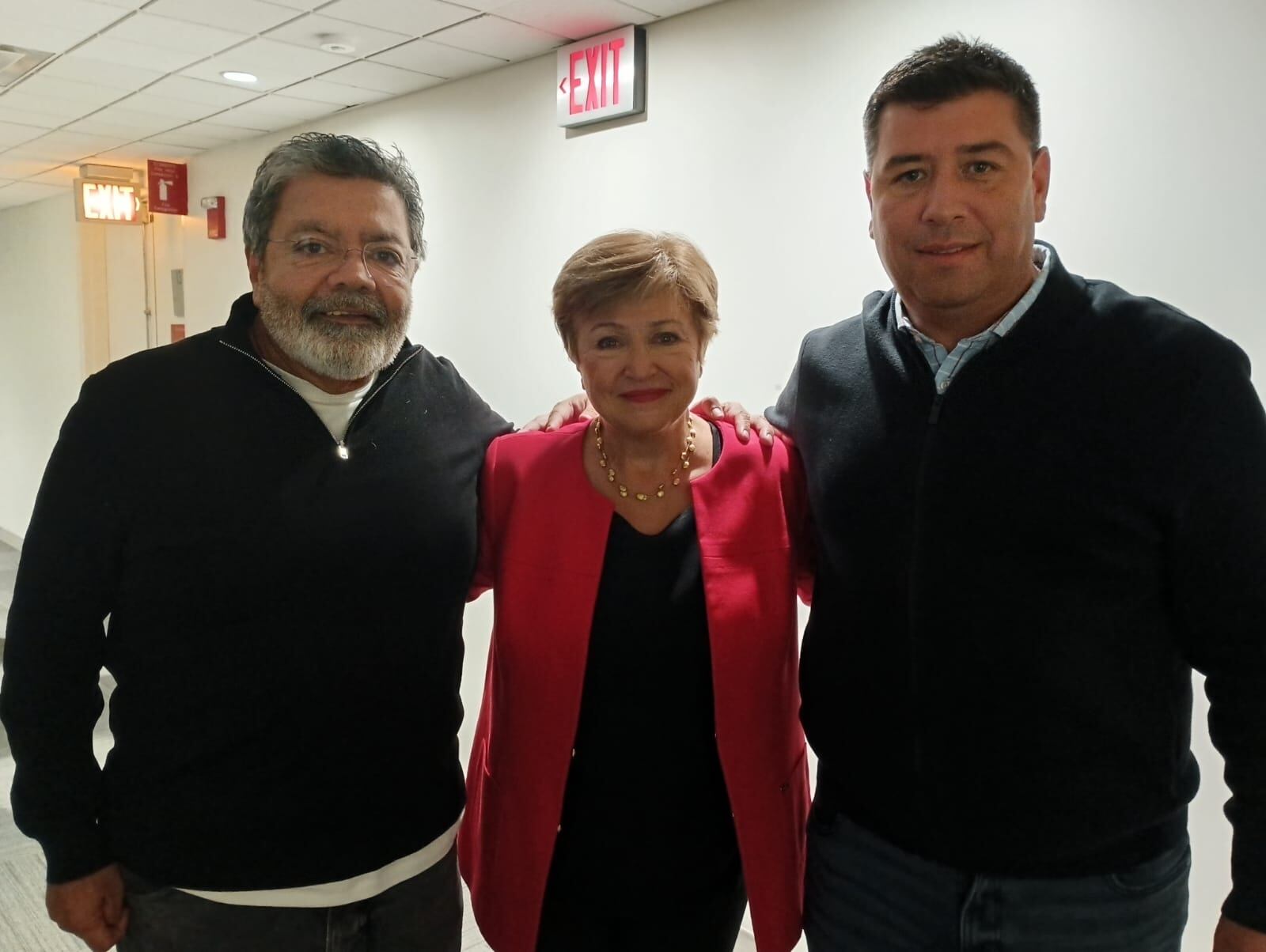 La CGT eligió a los nuevos miembros de su triunvirato de mando 7 Los sindicalistas Gerardo Martínez y Cristian Jerónimo estuvieron el año pasado en Washington en un panel con Kristalina Georgieva, la jefa del FMI