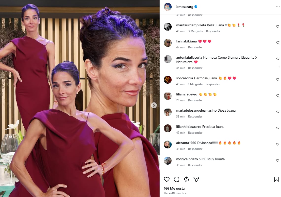 Los comentarios que recibió Juana Viale por su look elegante