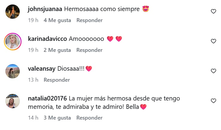 Las reacciones de sus seguidores no tardaron en aparecer (Captura: Instagram: @valeriamazzaok)