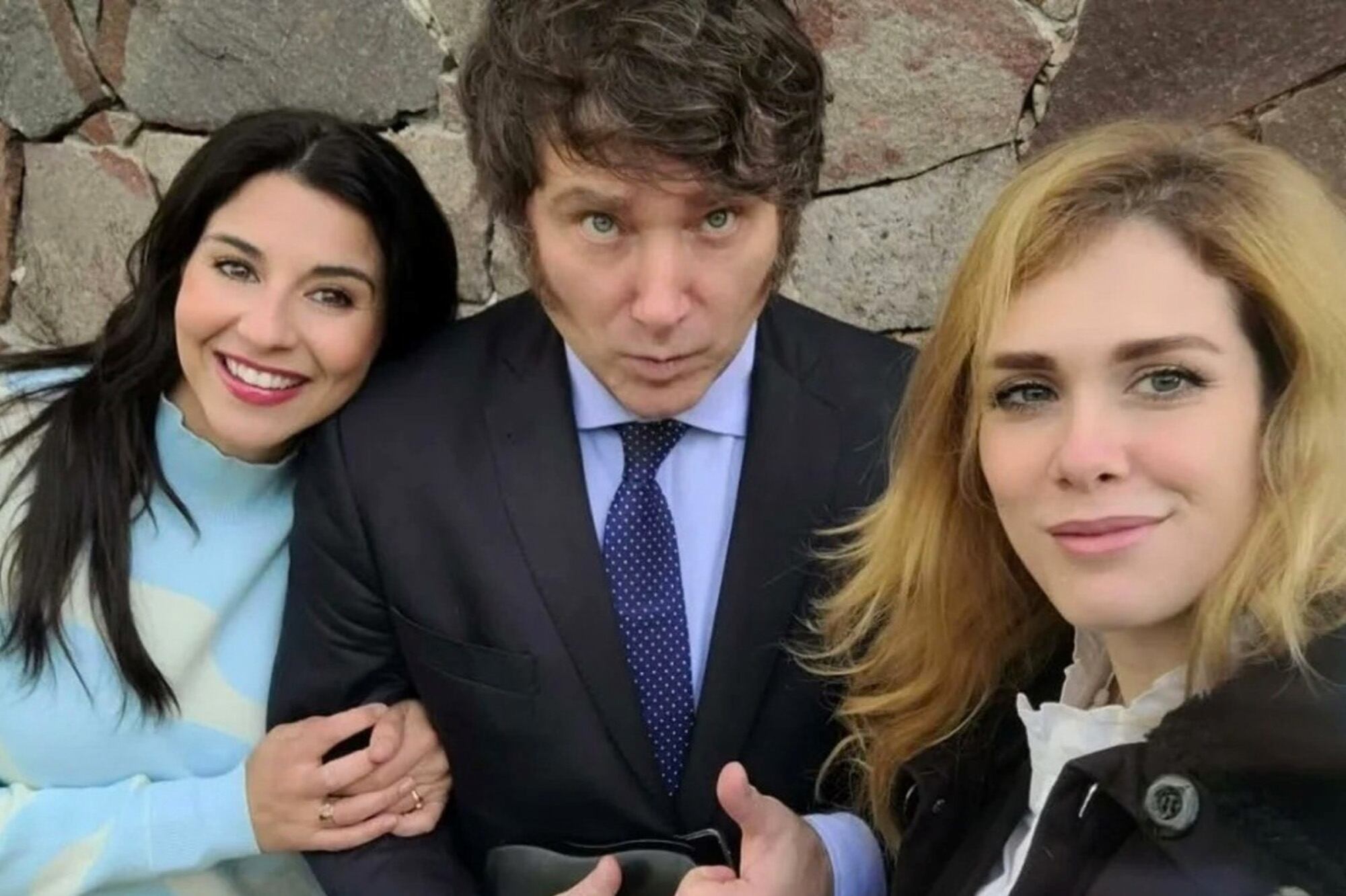 Marcela Pagano, Javier Milei y Lilia Lemoine