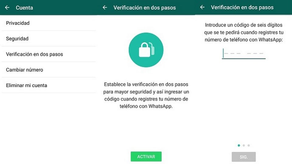 El paso a paso para realizar la configuración de la verificación en dos pasos de WhatsApp