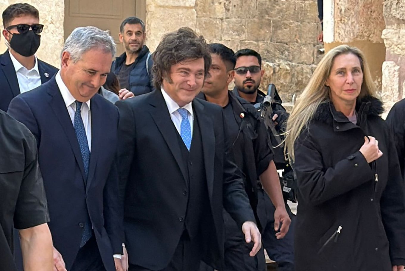 Quirno, Milei y su hermana, en la visita al Santo Sepulcro en Israel