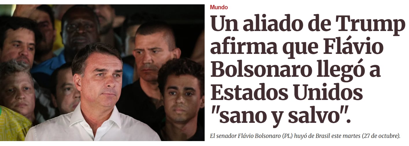 Confirman que Flavio Bolsonaro llegó a Brasil