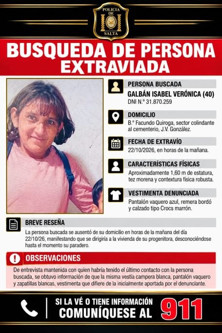 La mujer había desaparecido el jueves pasado