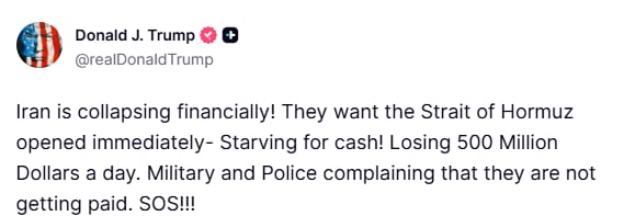 El último posteo de Trump