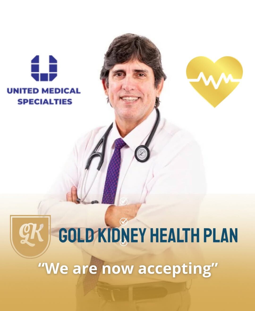 El doctor colombiano Carlos Riveros en un anuncio de su clínica United Medical Specialities.