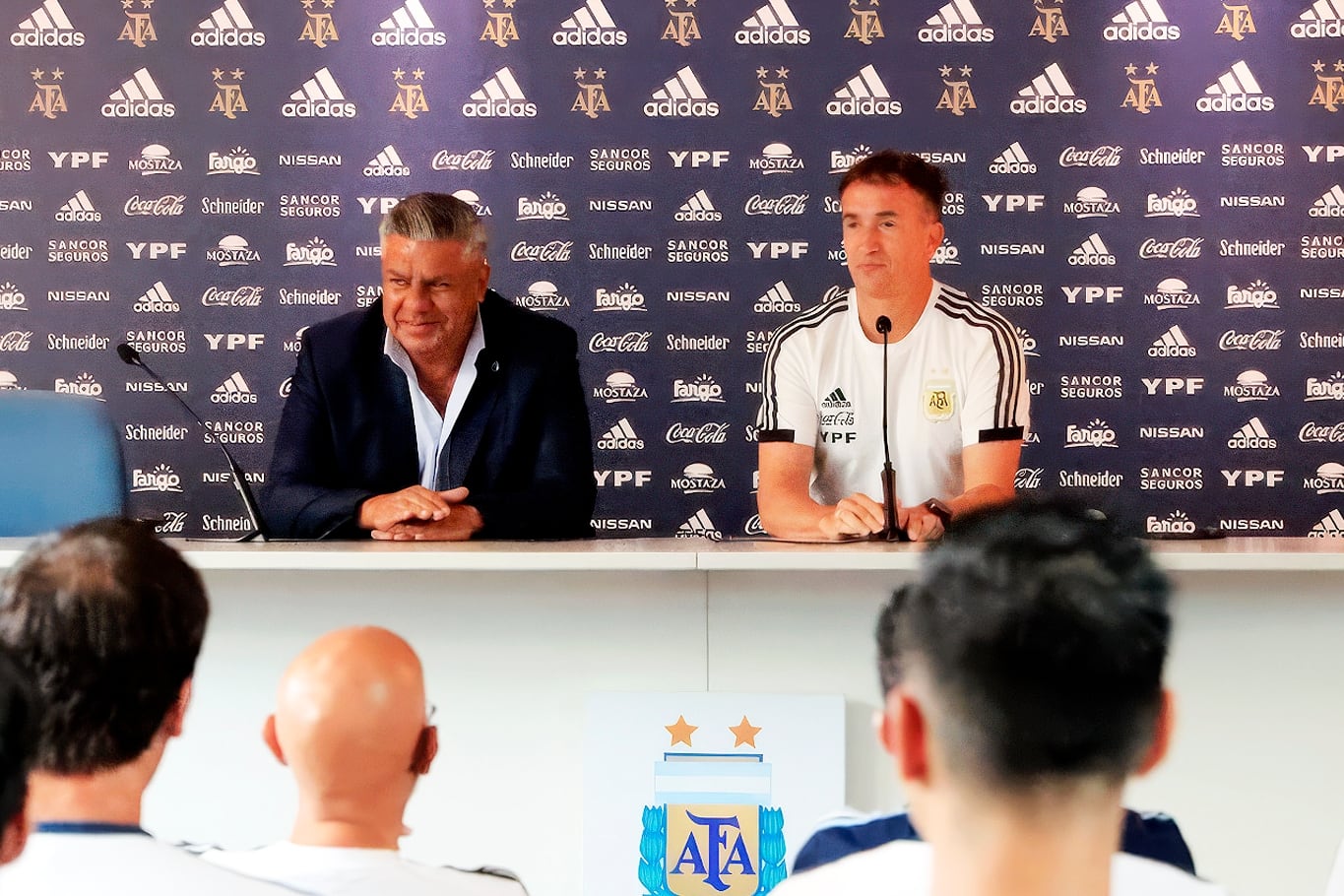 El presidente de la AFA, Claudio Tapia, y Beligoy, director nacional de Arbitraje, dos piezas muy discutidas del engranaje arbitral