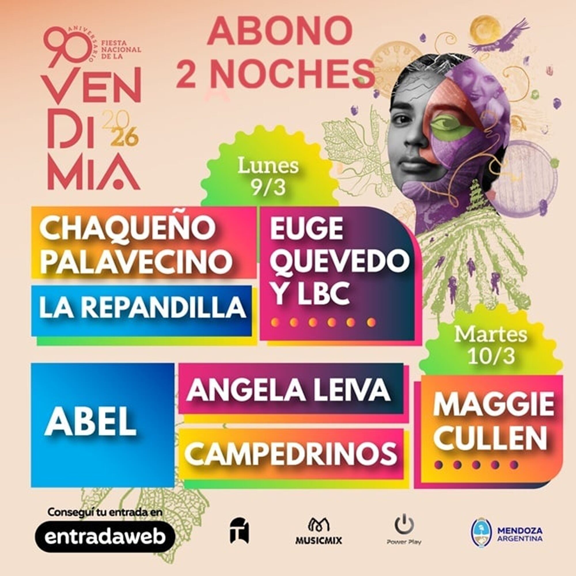 La Fiesta Nacional de la Vendimia 2026 incluye la opción de adquirir un abono