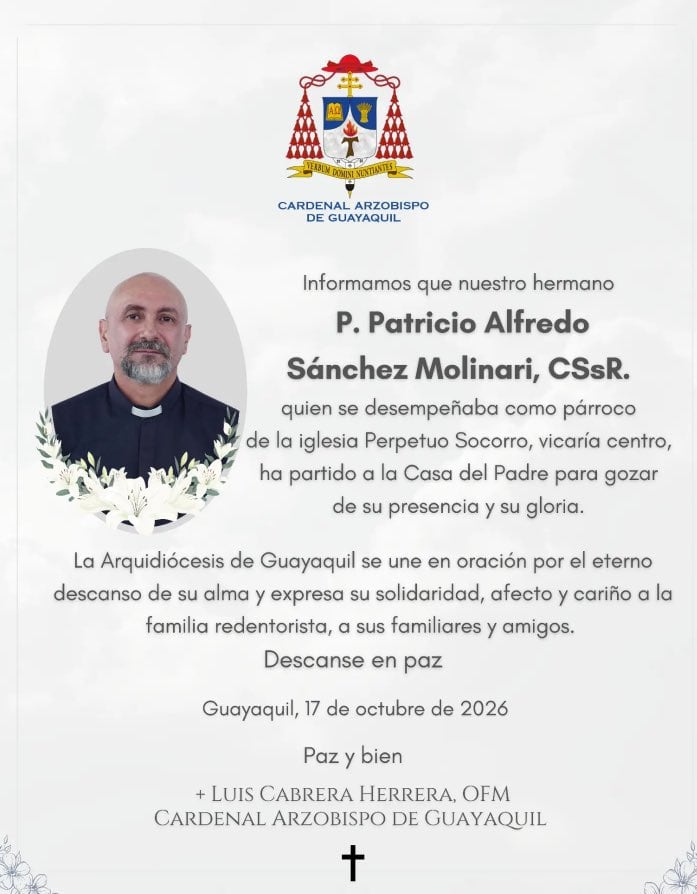 El comunicado de la Arquidiócesis de Guayaquil