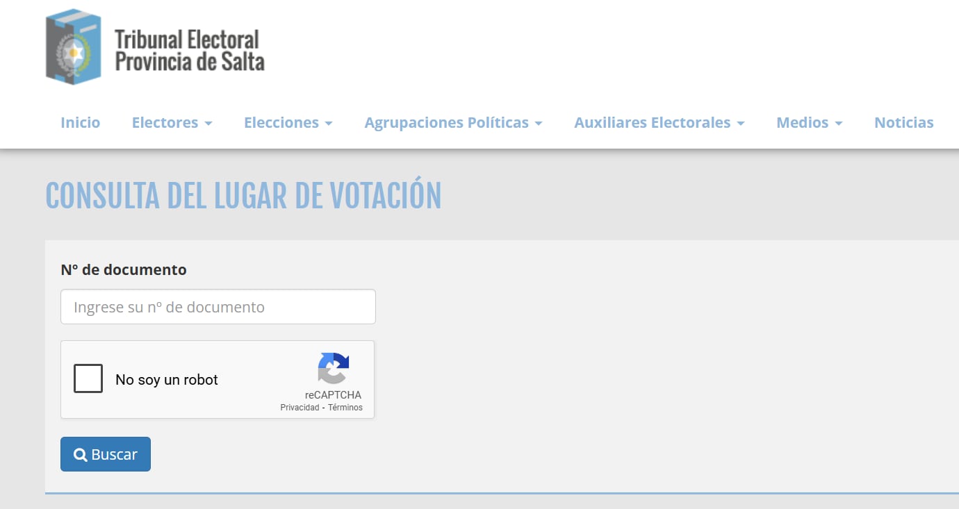 El padrón para saber dónde votar en Salta