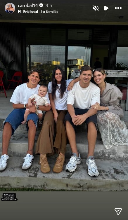 Caro Baldini no participó del encuentro, pero sí se tomó un tiempo para estar con sus hijos y Eva Bargiela