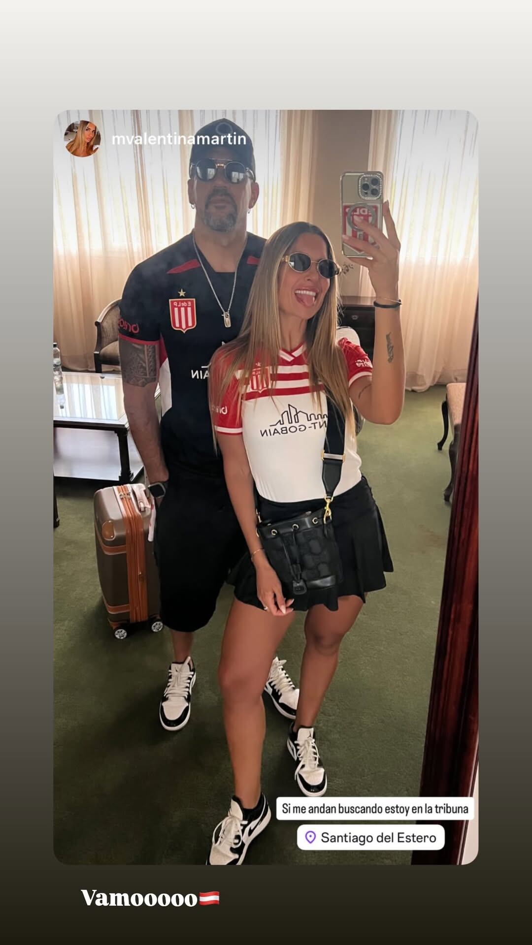 La historia de Instagram que publicó Valentina Martín y fue republicada por su marido, Juan Sebastián Verón