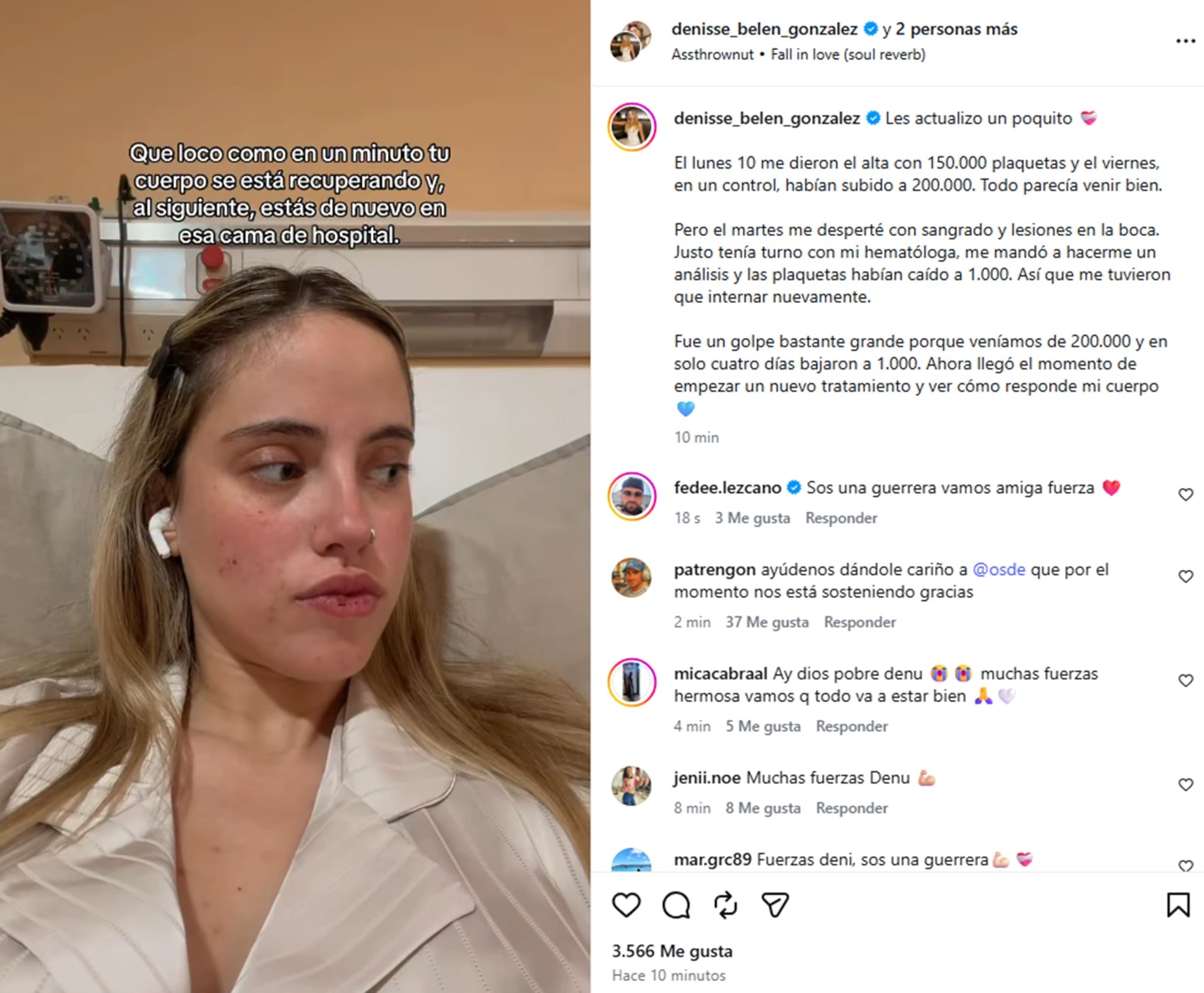El problema de las plaquetas en el cuerpo de la ex Gran Hermano provocó que inicie un nuevo tratamiento
