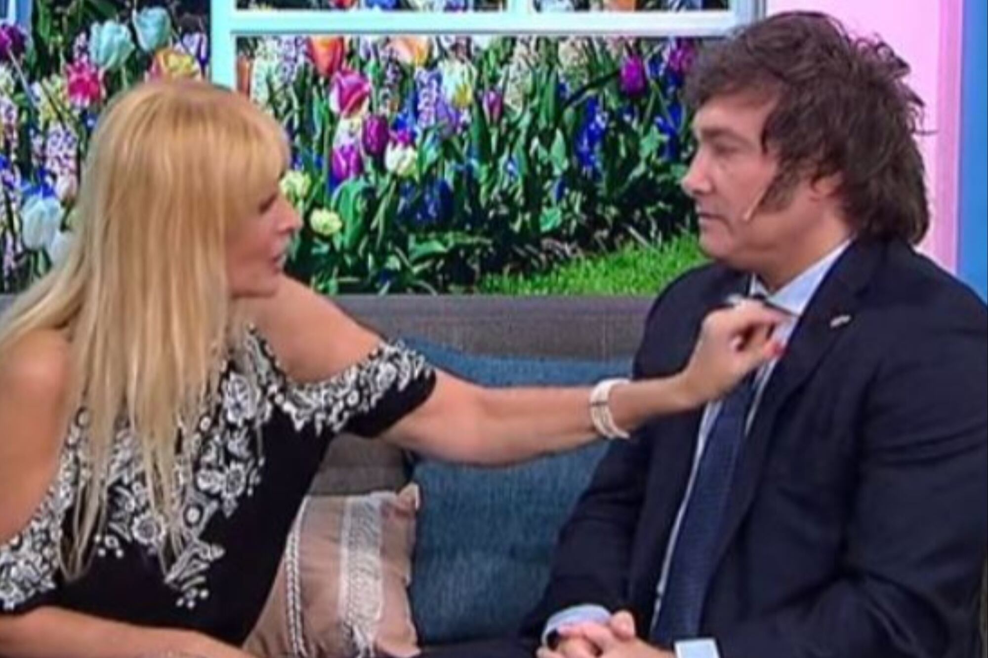 Una postal de la entrevista que Yuyito le hizo a Milei en noviembre de 2023 y que enfureció a Fátima Florez