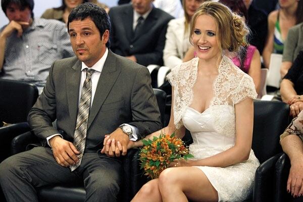 Claudio Contardi y Julieta Prandi el día de su casamiento