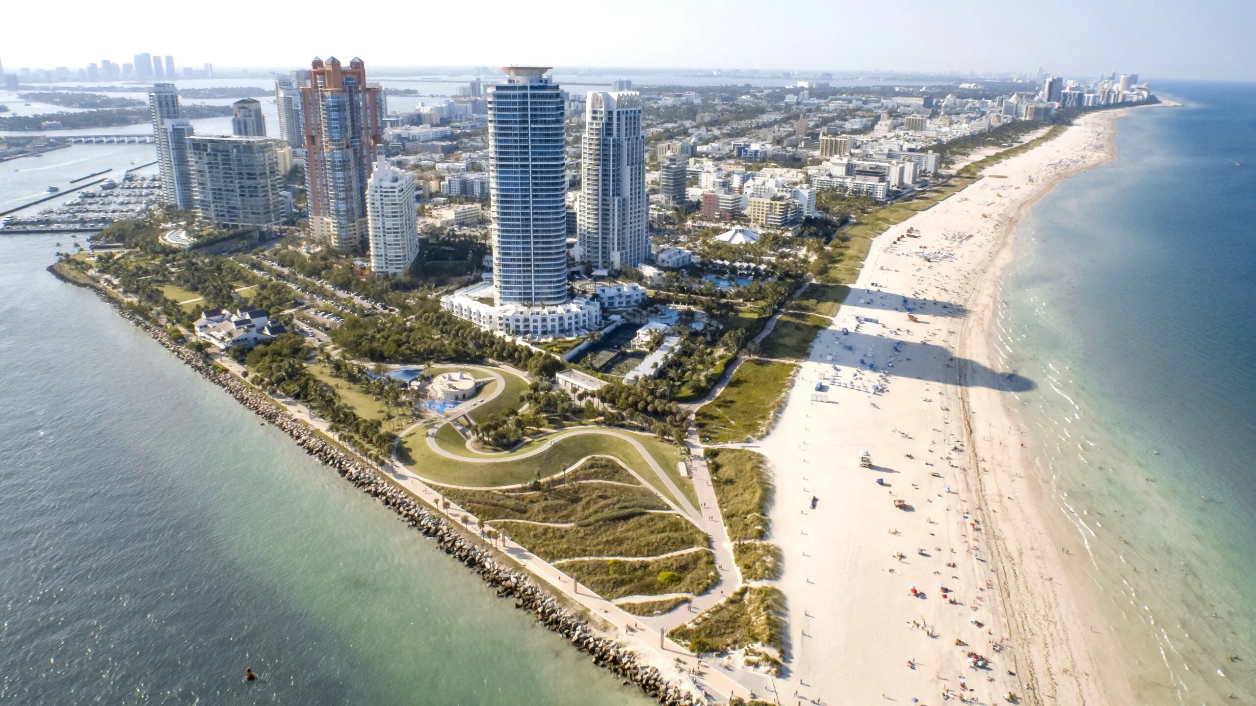 Se trata de South Pointe, una playa ubicada en el extremo sur de Miami Beach