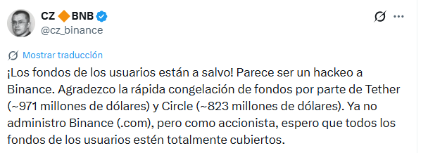 Zhao advirtió que podría tratarse de un hackeo